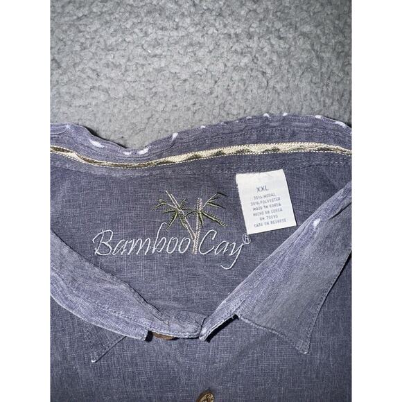 Bamboo Cay Shirt Men 2XL Button Upl Short Sleeve Travel Vacation Resort - Picture 6 of 6